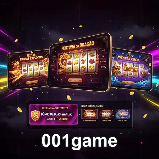 Imagem do site 001game, destacando jogabilidade e itens de games em uma página inicial atraente